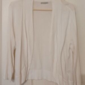 White Cotton bolero seater, Dana Buchman, size Large/Medium